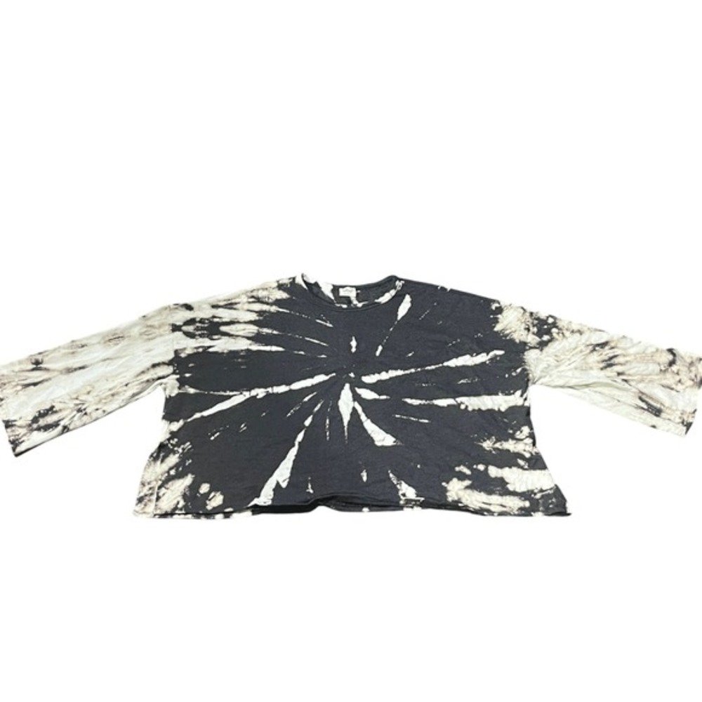 Blue Buttercup Tie Dye Bell Sleeve Top Terry Cloth Crop Top Size S - Picture 4 of 4